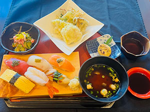 揚げたて天麩羅と握り寿司御膳
